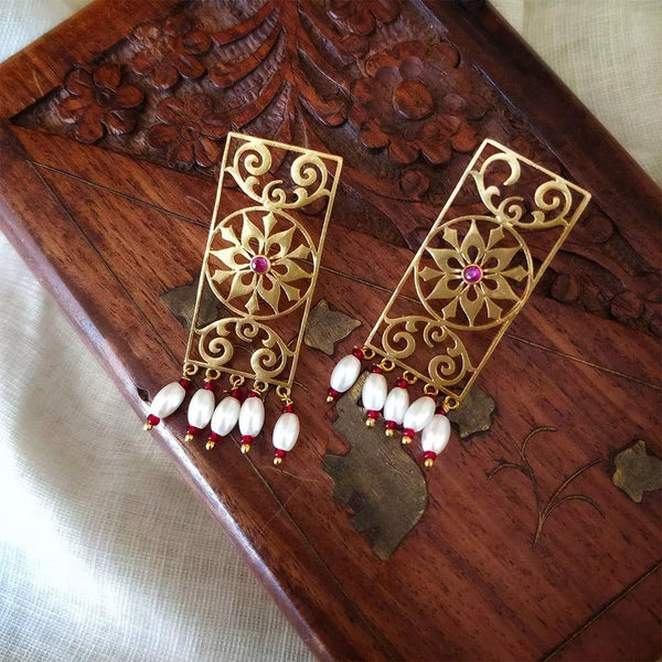Samkon Ethnic Gold Earrings
