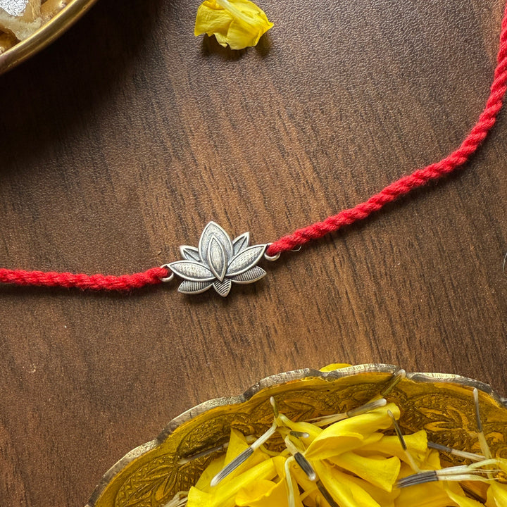 Lotus Silver Rakhi