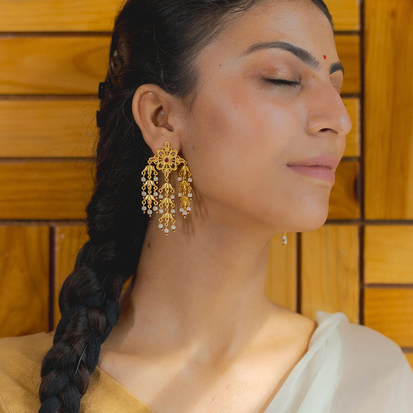 Adaa Gold Dangler Earrings