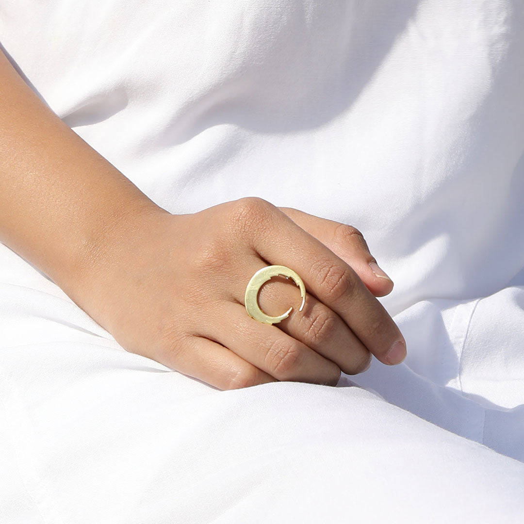 Sadiq Ring Brass gold finish Ring – SADGI